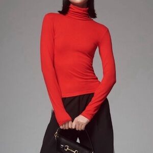 Anthropologie Red Turtleneck Top NWT